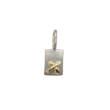 Silver 18ct Yellow Gold Kiss Charm
