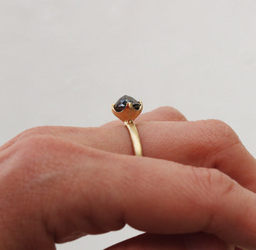 Unique Gold Rose Cut Diamond Engagement Ring