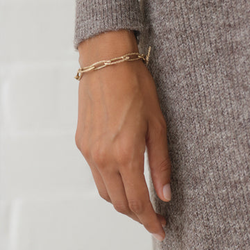 Textured Yellow Gold Link Bracelet