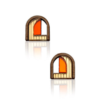 Chalk Jewellery Mini Window Studs in Orange