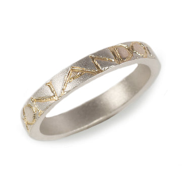 Narrow Silver Square 'ON AND ON' Ring