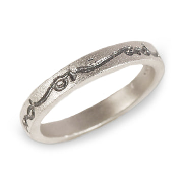 Narrow Silver Square 'on and on' Ring