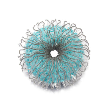 Anke Hennig Blue Ruffle Brooch