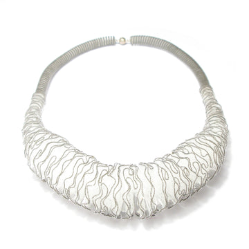 Anke Hennig Blue Anomaly White Grey Collar Necklace