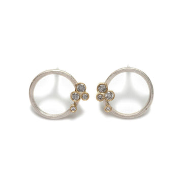 Shimara Carlow Salt and Pepper Diamond Hoop Earrings