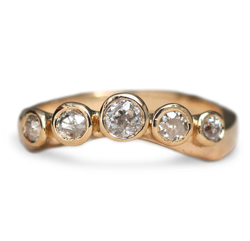 Bespoke - 9ct Yellow Gold Fitted Ring with Diamonds