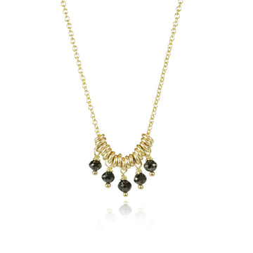 Mounir Dainty Multi Black Diamond Pendant Gold Filled