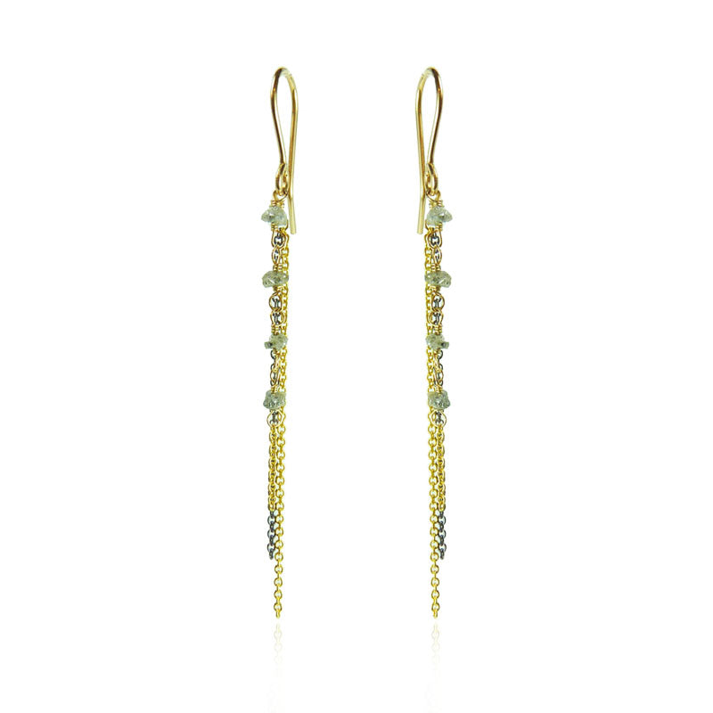 Mounir Gold-plated Silver and Diamond Chain Earrings