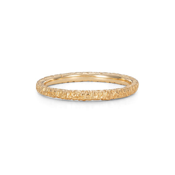 Mim Best 14ct Yellow Gold Slim Stamped Texture Ring