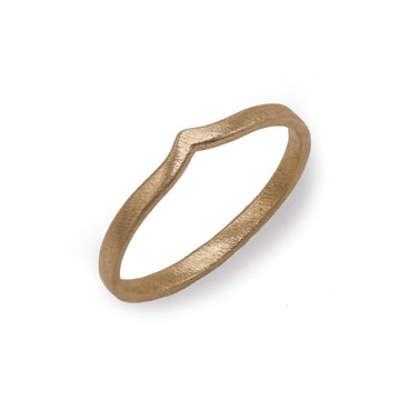 Yellow Gold Wishbone Ring on a white background