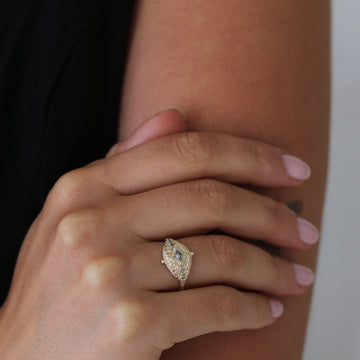 Mim Best One-of-a-kind 'Luminara' Grey Diamond Yellow Gold Ring