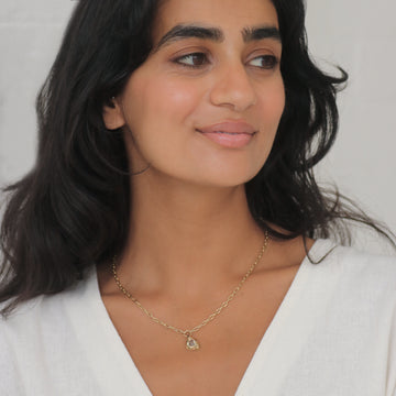 "Every Heart To Love Will Come" Gold Sapphire Pendant