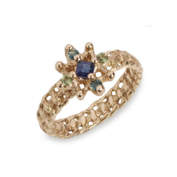 Rosalyn Faith 9ct Yellow Woven Gold Star Sapphire Ring