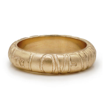 Every Heart To Love Will Come Yellow Gold Ring