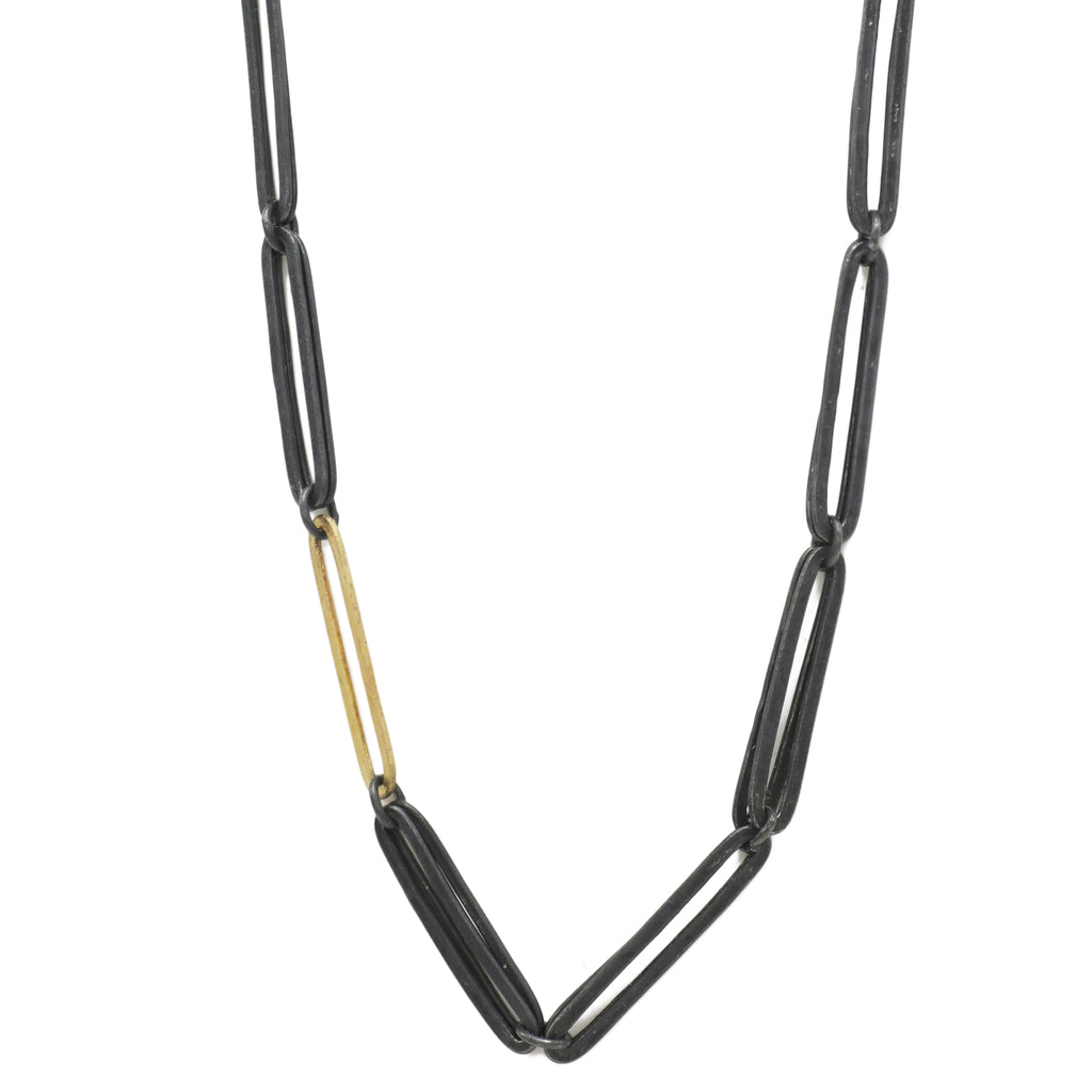 Natalie Jane Harris 18ct yellow Gold & Oxidised Silver Necklace