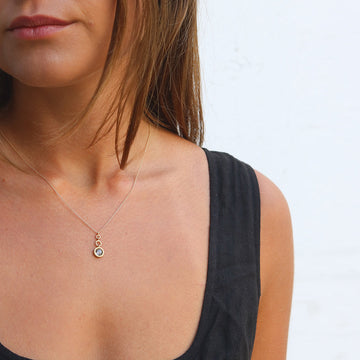 Shimell & Madden 18ct Yellow Gold Salt & Pepper Nebula Drop Pendant