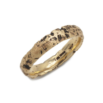 Justin Duance Mens Yellow Gold Sandcast Ring