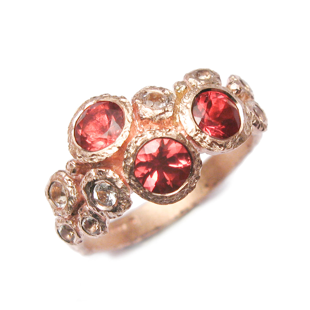 Bespoke - Andesine and Pink Morganite, 9ct Rose Gold Ring