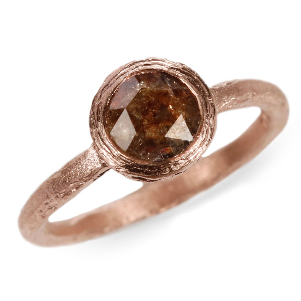 Bespoke - 9ct Rose Gold with Deep Burgundy Rose-Cut Diamond