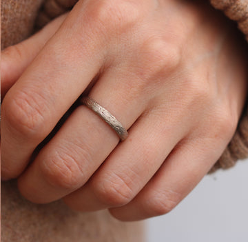 Textured Ethical Gold Wedding Ring 3mm