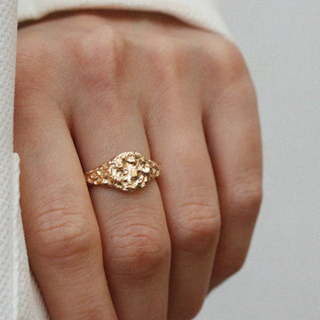 9ct Fairtrade Yellow Gold Molten Signet Ring