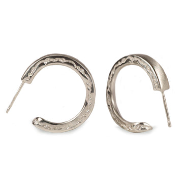 Large Silver 'on and on' Hoop Earrings