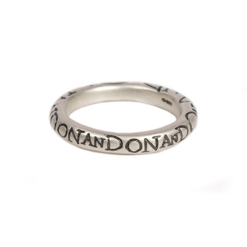 Silver Round Ring Etched 'ON AND ON'