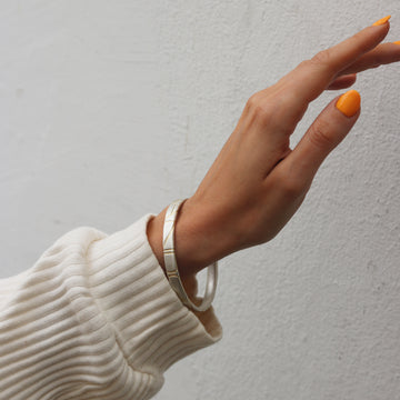 Wide Silver 'ON AND ON' Bangle