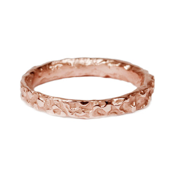 Slim 18ct Fairtrade Rose Gold 'Molten' Ring