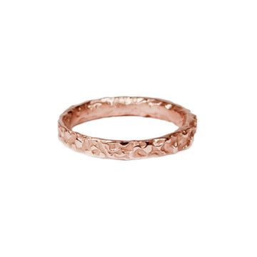 Slim 18ct Fairtrade Rose Gold 'Molten' Ring