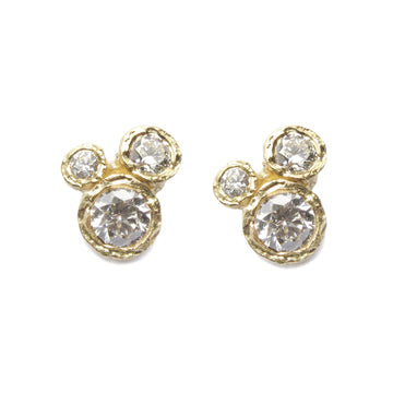Diana Porter Jewellery contemporary yellow gold diamond earrings