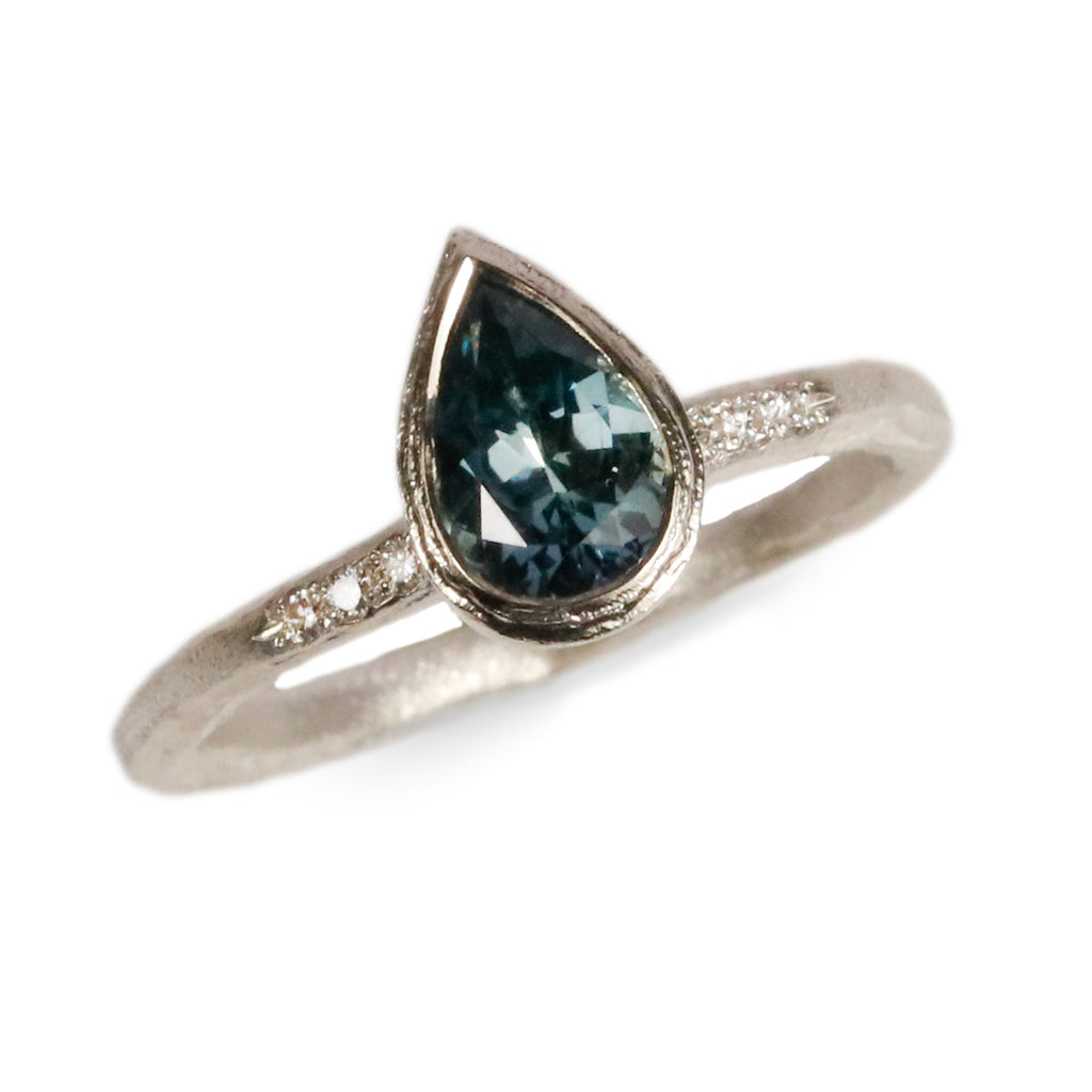 Bespoke - 9ct White Gold and Malawi Teal Sapphire