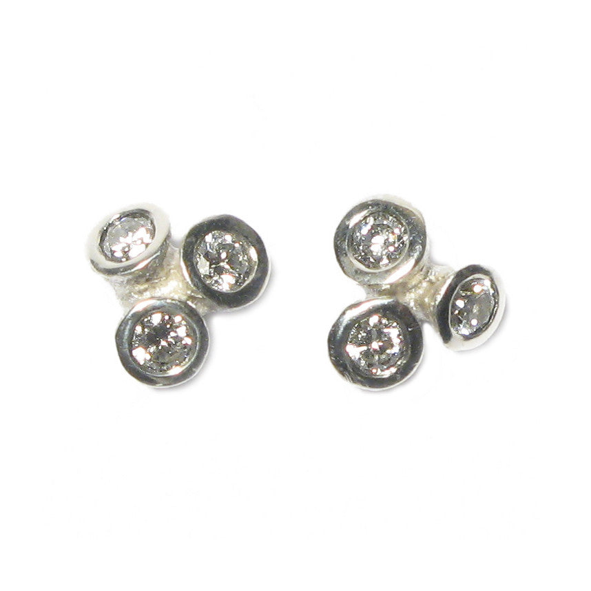 Diana Porter Jewellery contemporary silver diamond earrings
