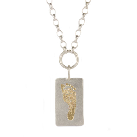 Bespoke - Silver Pendant with a Gold Foot Engraving