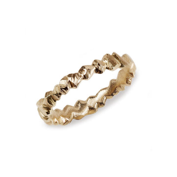 Hannah Felicity Dunne 9ct Yellow Gold Rugged Rock Ring