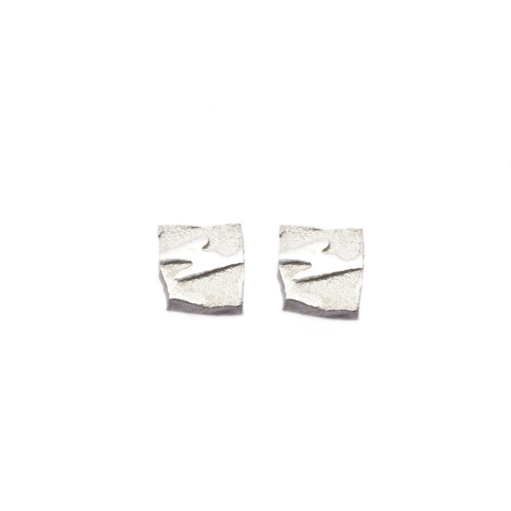 Diana Porter Jewellery contemporary etched tiny silver stud earrings