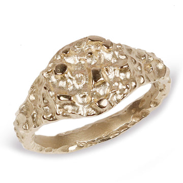 9ct Fairtrade Yellow Gold Molten Signet Ring