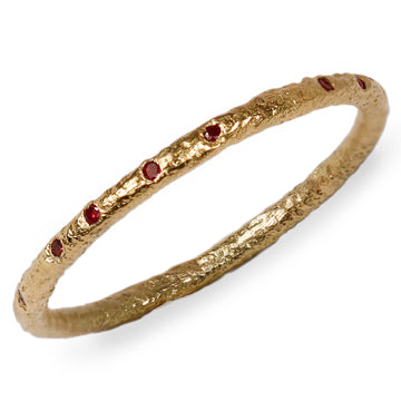 Maya Selway 18ct Yellow Gold Scattered Ruby Eternity Ring