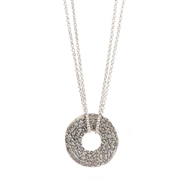 Silver 'Being' Disc Pendant
