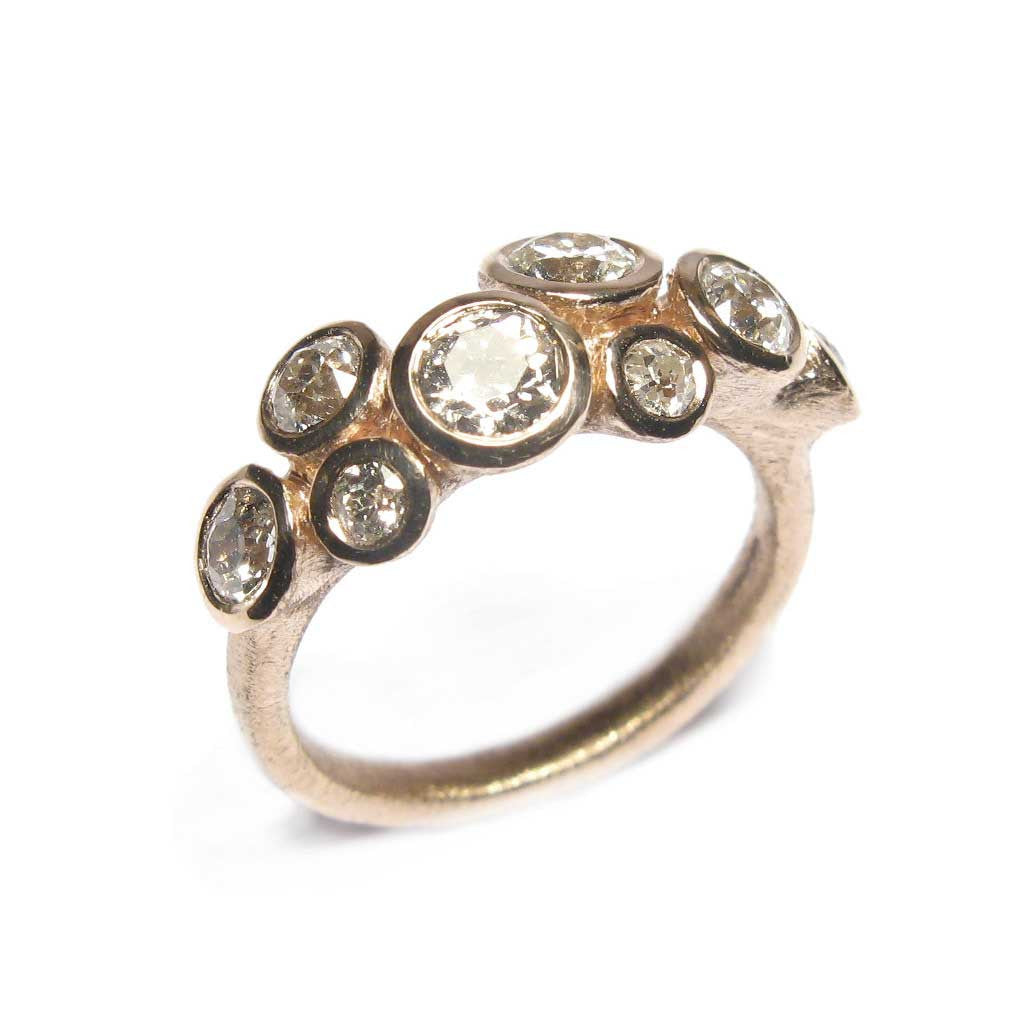 Diana Porter Jewellery bespoke commission rose gold diamond recycled ring