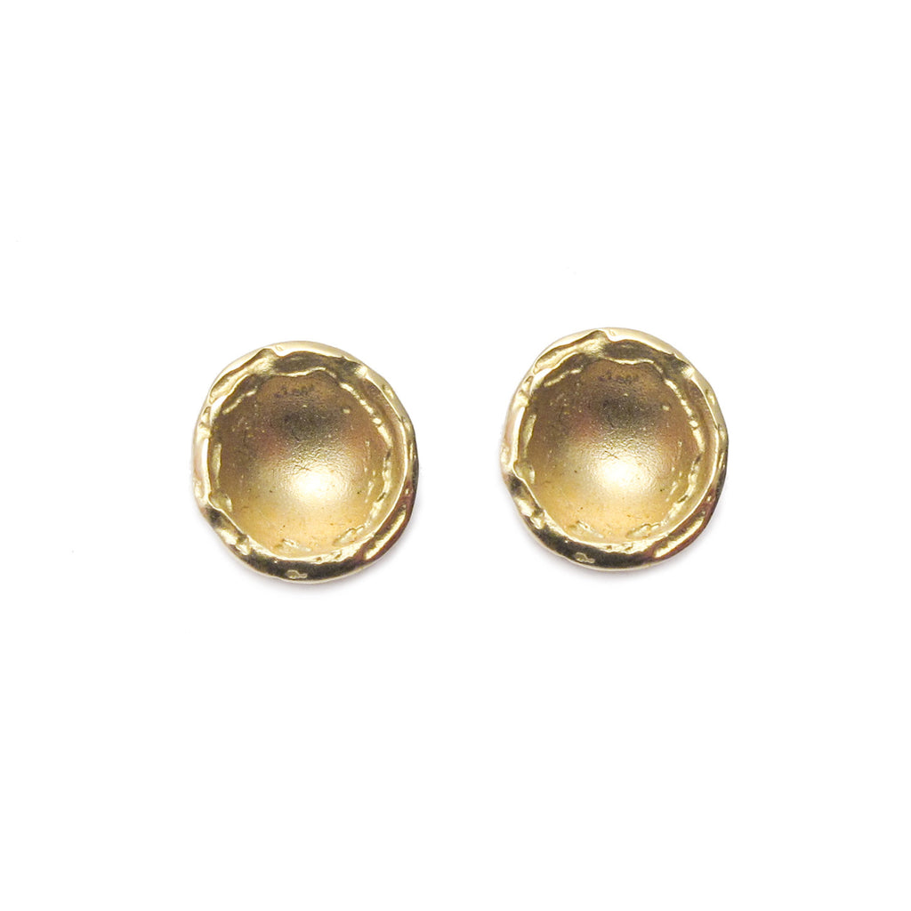 Diana Porter Jewellery contemporary etched yellow gold stud earrings