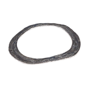 Oval Silver 'Strata' Bangle