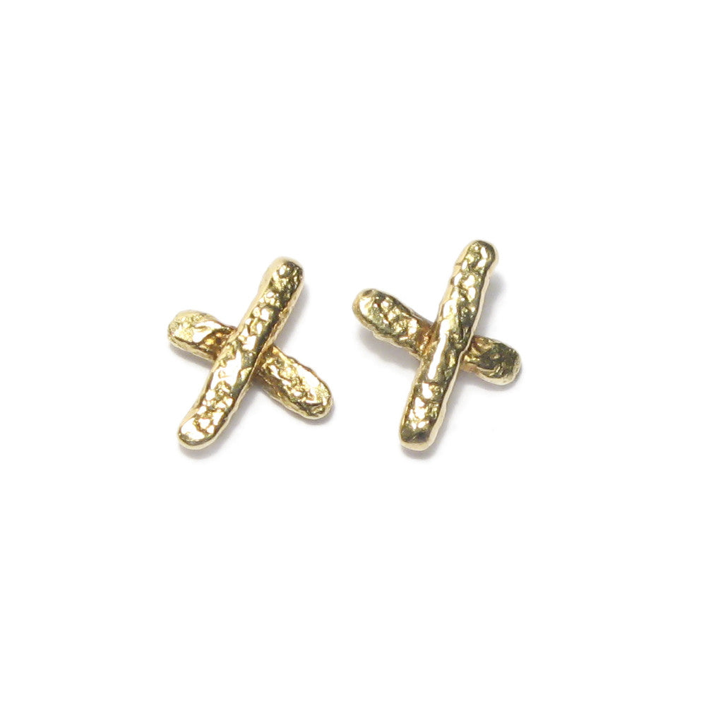 Diana Porter Jewellery contemporary yellow gold kiss stud earrings