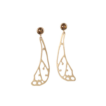 Zoya Dickinson Butterfly Orange Rose Cut Diamond Drop Earrings