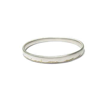 Diana Porter etched wisdom of life silver gold bangle