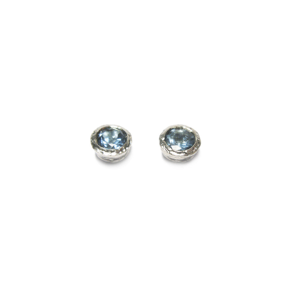 Diana Porter Jewellery unique aquamarine silver earrings studs