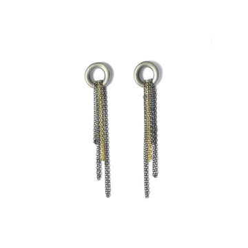 Diana Porter Jewellery contemporary silver gold earrings