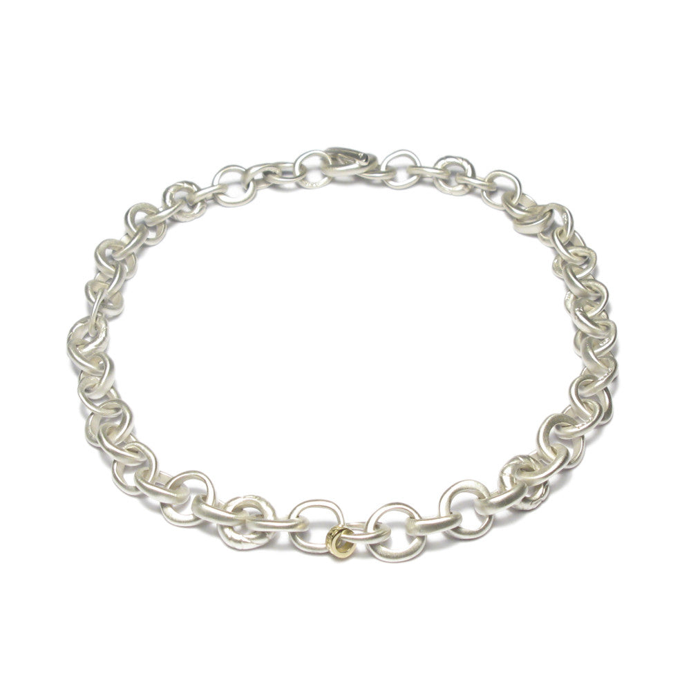 Diana Porter Jewellery contemporary silver and gold bead necklace
