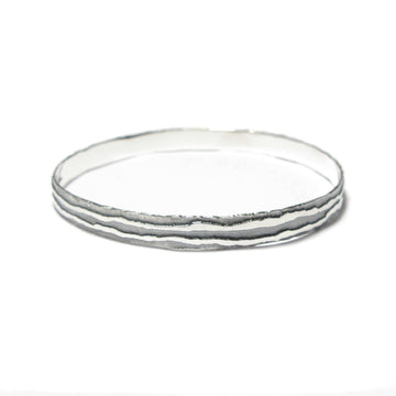 Diana Porter Jewellery contemporary etched oxidised silver bangle