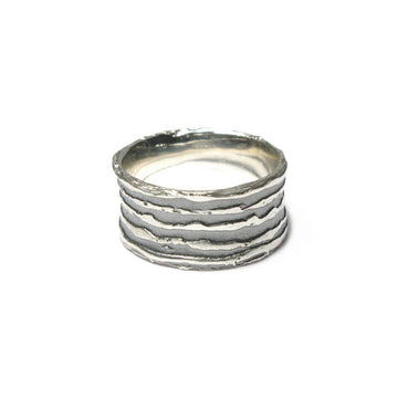 Diana Porter Jewellery contemporary etched oxidised silver ring